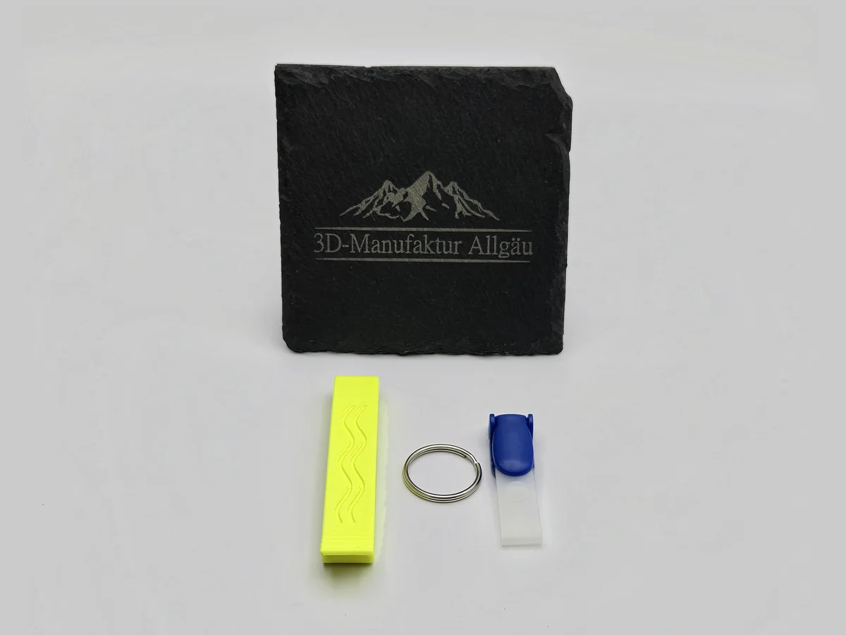 Kroko Kartenhalter in Neon Gelb mit blauem Clip
